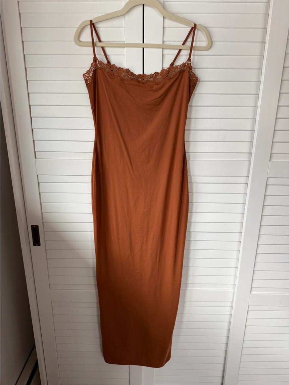 SKIMS Fits Everybody Lace Long Slip Dress - Picture 2 of 7